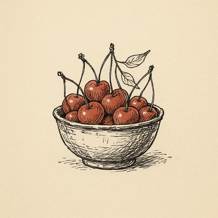 Bowl of Cherries Wellbeing hand-drawn logo